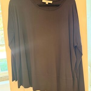 LOFT Women's Black Long Sleeve Scoop Neck Top